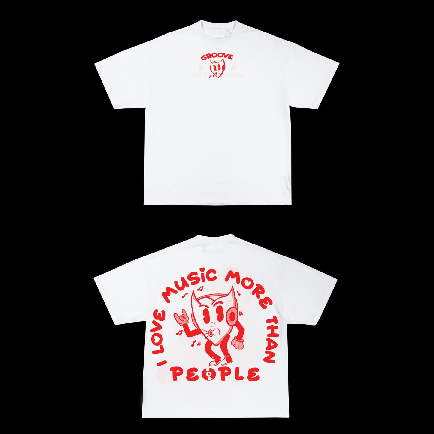 I Love Music More than People Unisex Oversized Tshirt